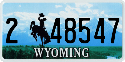 WY license plate 248547
