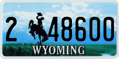 WY license plate 248600