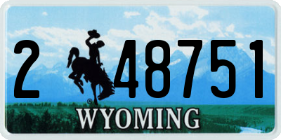 WY license plate 248751