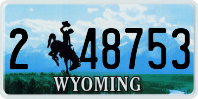 WY license plate 248753