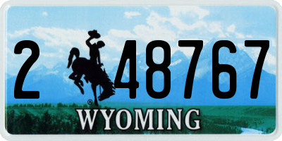 WY license plate 248767