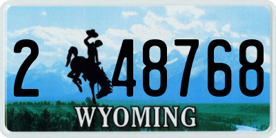 WY license plate 248768