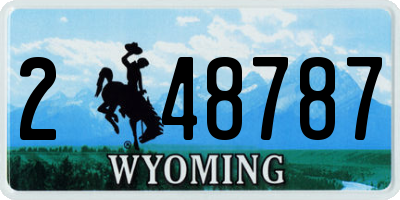 WY license plate 248787