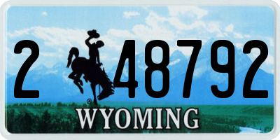 WY license plate 248792