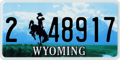 WY license plate 248917