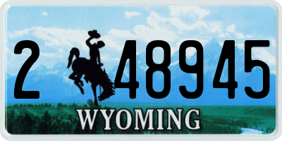 WY license plate 248945