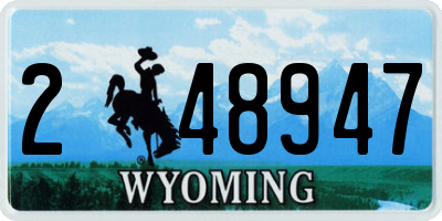 WY license plate 248947