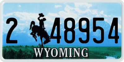 WY license plate 248954