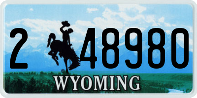 WY license plate 248980