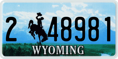 WY license plate 248981