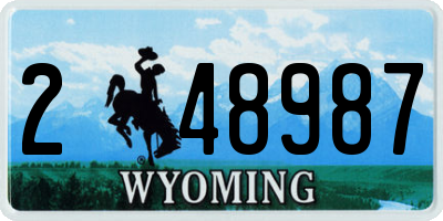 WY license plate 248987
