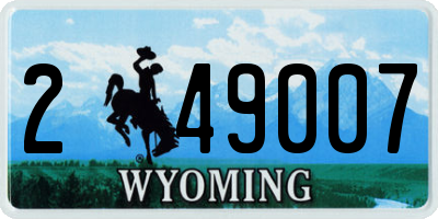 WY license plate 249007