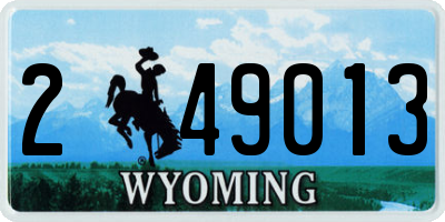 WY license plate 249013