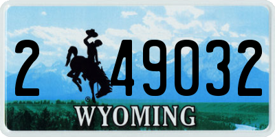 WY license plate 249032