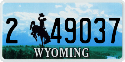 WY license plate 249037