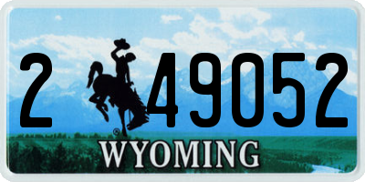 WY license plate 249052