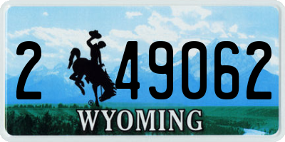 WY license plate 249062
