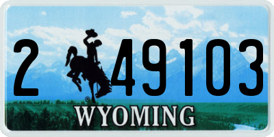 WY license plate 249103