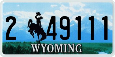 WY license plate 249111