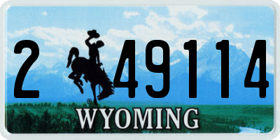 WY license plate 249114
