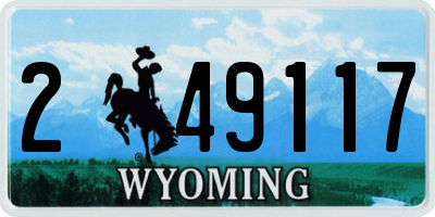 WY license plate 249117