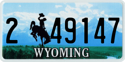 WY license plate 249147