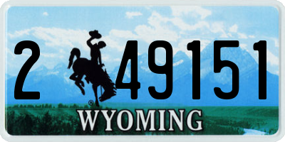 WY license plate 249151
