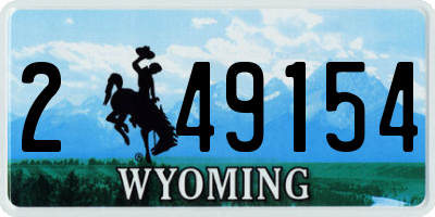 WY license plate 249154