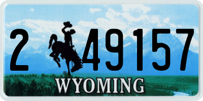 WY license plate 249157