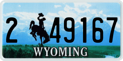 WY license plate 249167