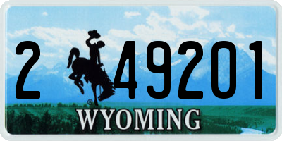 WY license plate 249201