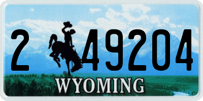WY license plate 249204