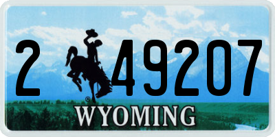 WY license plate 249207