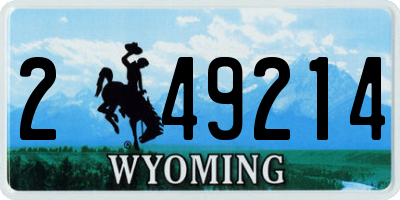 WY license plate 249214