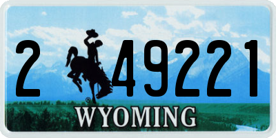 WY license plate 249221