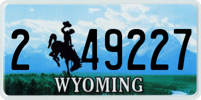 WY license plate 249227