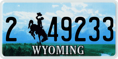 WY license plate 249233