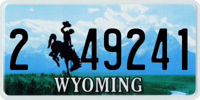 WY license plate 249241