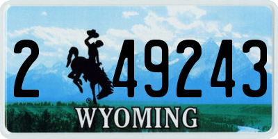 WY license plate 249243