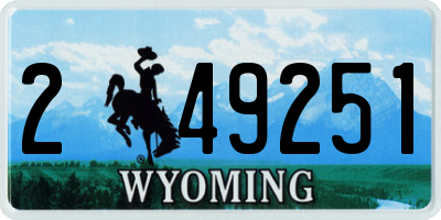 WY license plate 249251