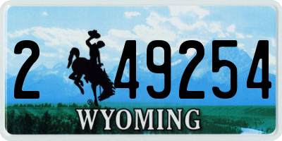 WY license plate 249254