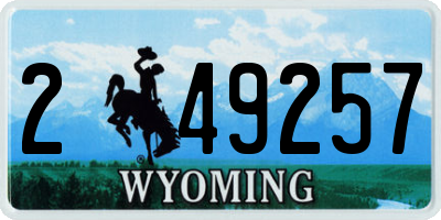 WY license plate 249257
