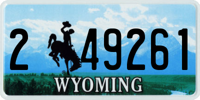 WY license plate 249261