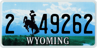 WY license plate 249262