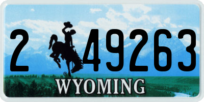 WY license plate 249263