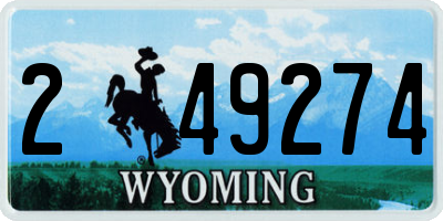 WY license plate 249274