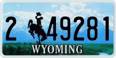 WY license plate 249281