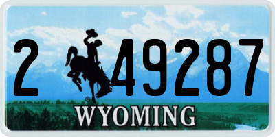 WY license plate 249287
