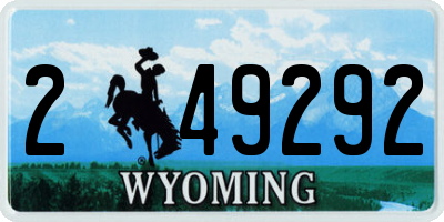 WY license plate 249292
