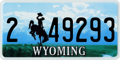 WY license plate 249293
